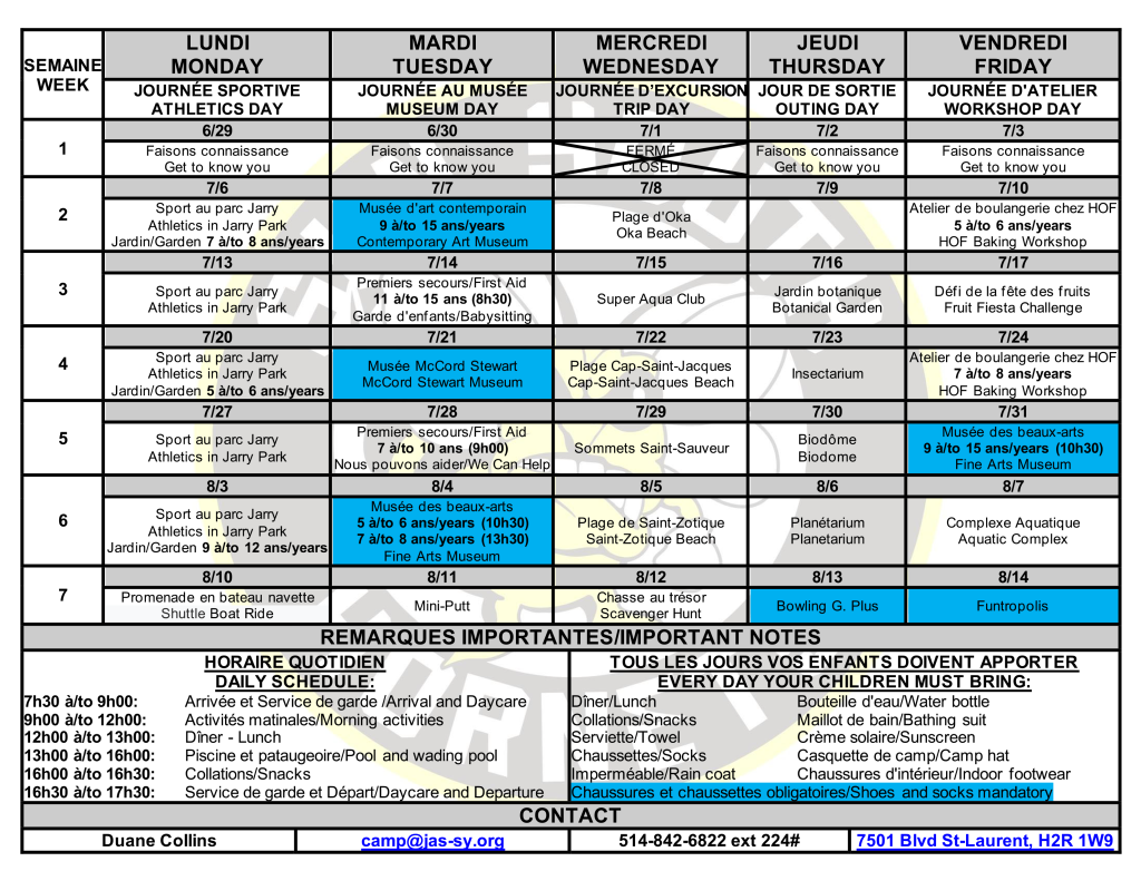 Horaire 2026 Schedule_Revised06-11